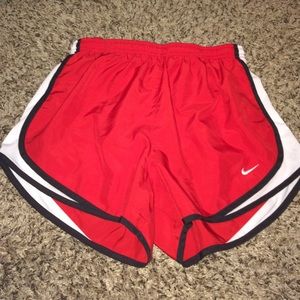 Red Nike Women's Tempo Dri-Fit Athletic Shorts