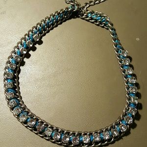 Necklace studded with cubic zirconia.