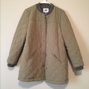 Long Quilted Bomber Jacket