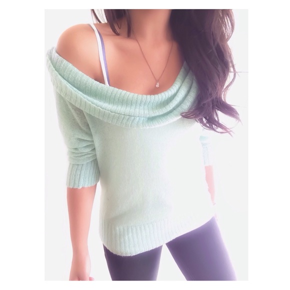 Bxc Sweaters - ️Knit Mint Stretchy & Light Cowl Neck Dolman