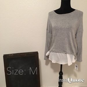 Grey and white long sleeve