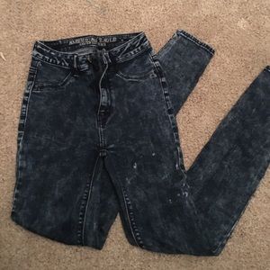 Acid wash sky high jegging