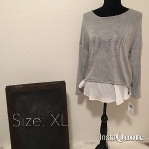 Grey and white long sleeve