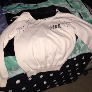 Pink off shoulder hoody
