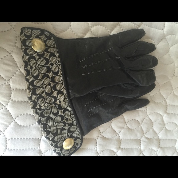 Coach leather gloves