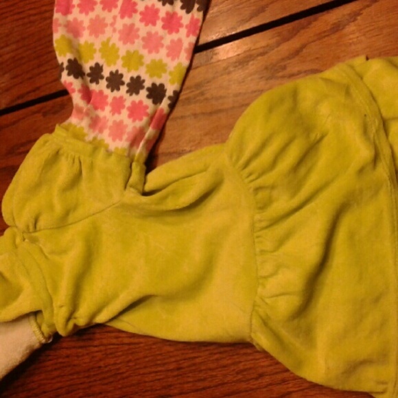 Lime  green hooded dress with Sheppard lining