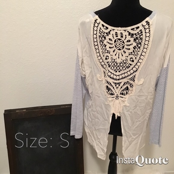 Blue crochet back top