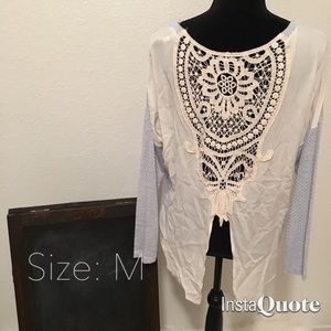 Blue crochet back top