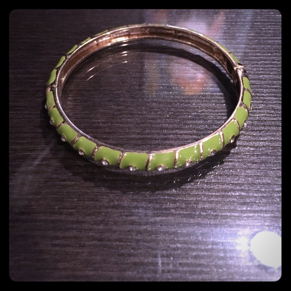 Kensie Green and Gold Bangle Bracelet - Picture 1 of 2