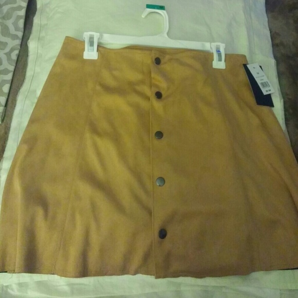 Faux suede high waisted skirt