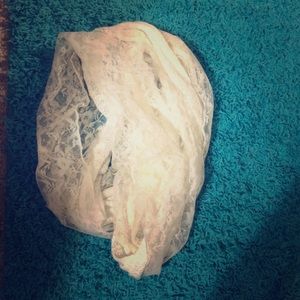 Lace cream colored infinity scarf