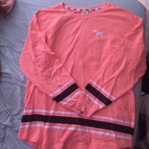 Victoria's Secret Pink light orange varsity crew