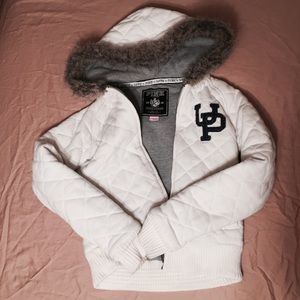 White quilted Victoria's Secret PINK zip up