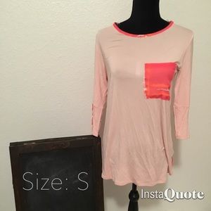 Coral and pink top