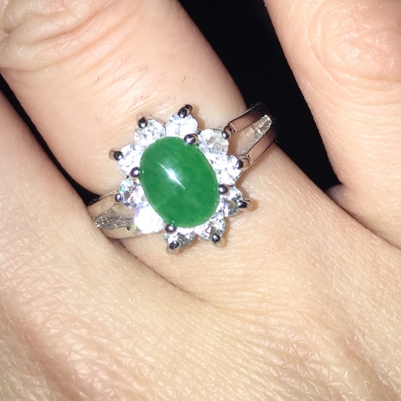 SALE $10 White Gold Plated Emerald Ring
