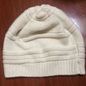 Winter white beanie
