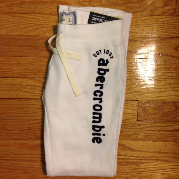 abercrombie white skinny sweatpants