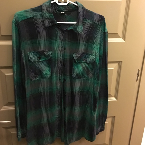 Green and navy flannel