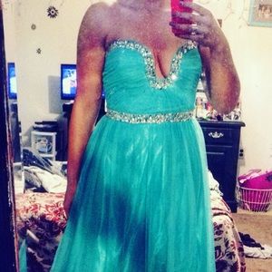 Aqua prom dress