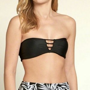 Strappy Black Bandeau Swim Top