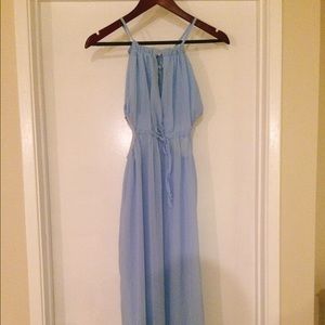 Blue Maxi Greek Cover Up Dress
