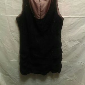 Black dress with light burgundy underlay