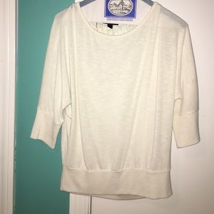 plain white shirt with cutout in the back