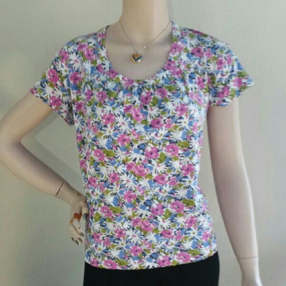 Conquer your Winter Blues! Floral SS Top sz XXL - Picture 2 of 3