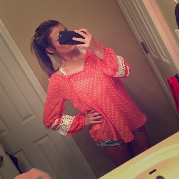 Charming Charlie's polka dot top