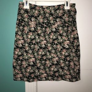 black floral pencil skirt