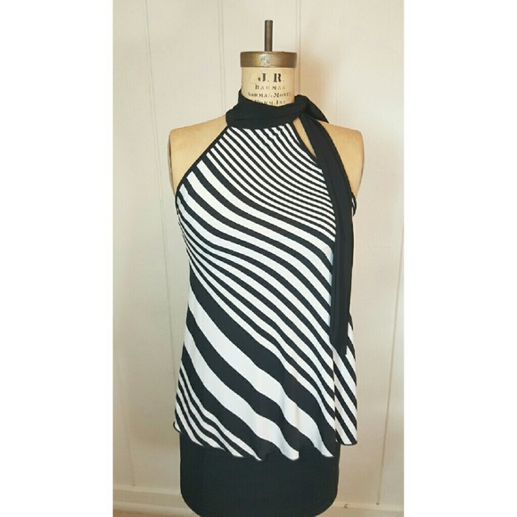 Charlotte Russe Striped Top with Tie