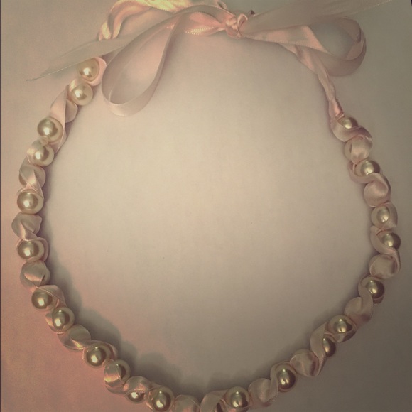 Lovely pink satin ribboned pearls