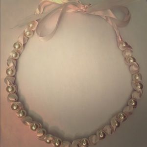 Lovely pink satin ribboned pearls