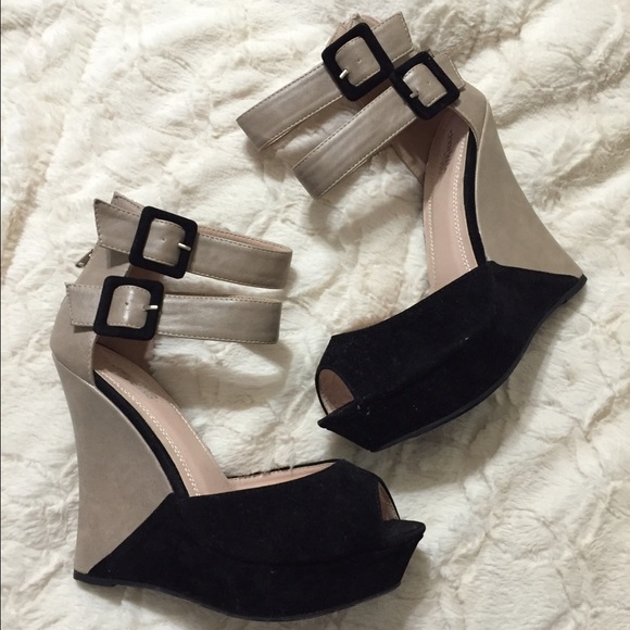 Peep Toe Wedged Heels