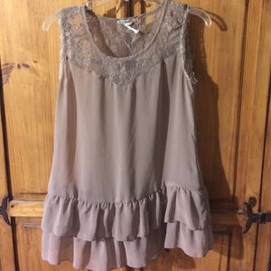 Sheer tunic with lace size small