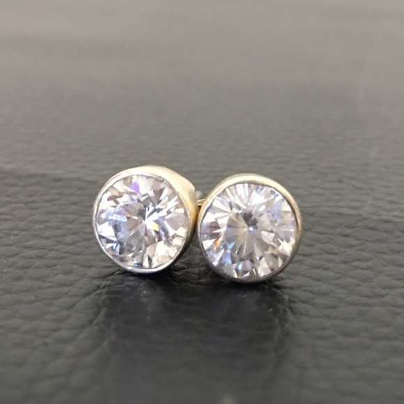 Sterling silver CZ stud earrings