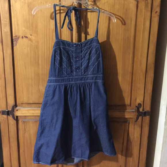 Halter denim dress size medium
