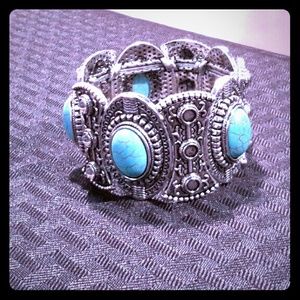 Vintage style Tibetan fancy turquoise bracelet