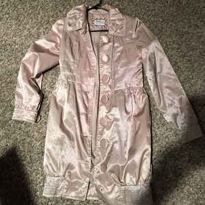 A long coat shiny jacket coat