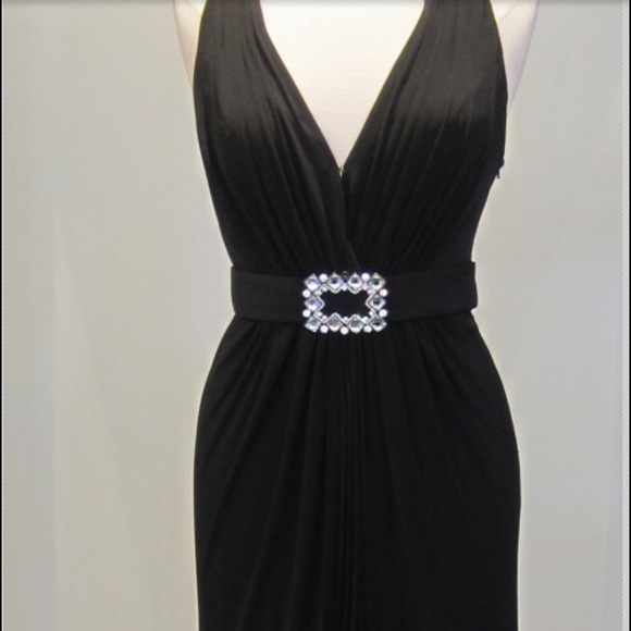 *SOLD*La Femme halter knit with beaded buckle - Picture 1 of 2