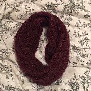 Burgundy Knitted Infinity Scarf