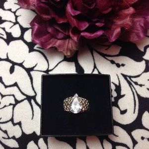 White Topaz & Silver ring