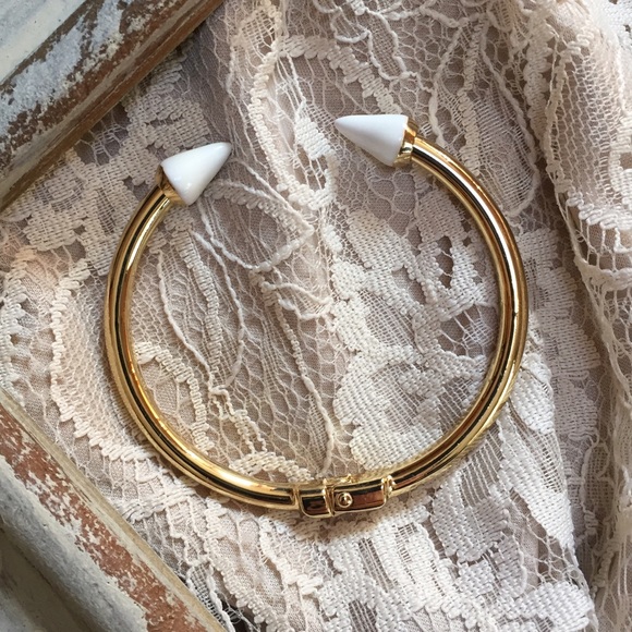 T&J Designs White Enamel Spike Bracelet - Picture 3 of 3