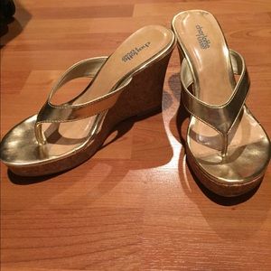 Gold wedges Charlotte Russe