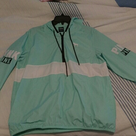 Victorias Secret Pink Mint/Seafoam rain jacket