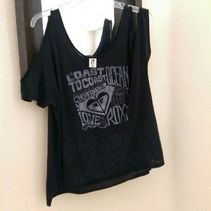 Roxy cold shoulder surf shirt top medium