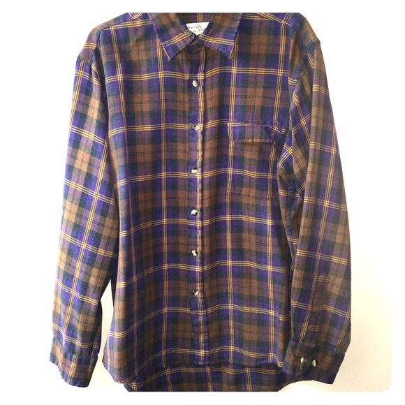 Purple and brown soft flannel size large