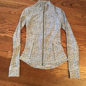 Lululemon gray floral zip jacket