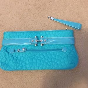 Vera Bradley Turquoise Clutch with Wrist Strap