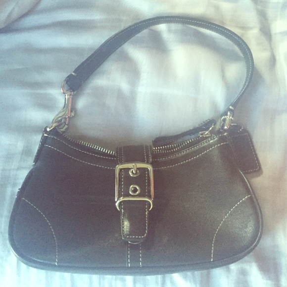 Coach black leather purse